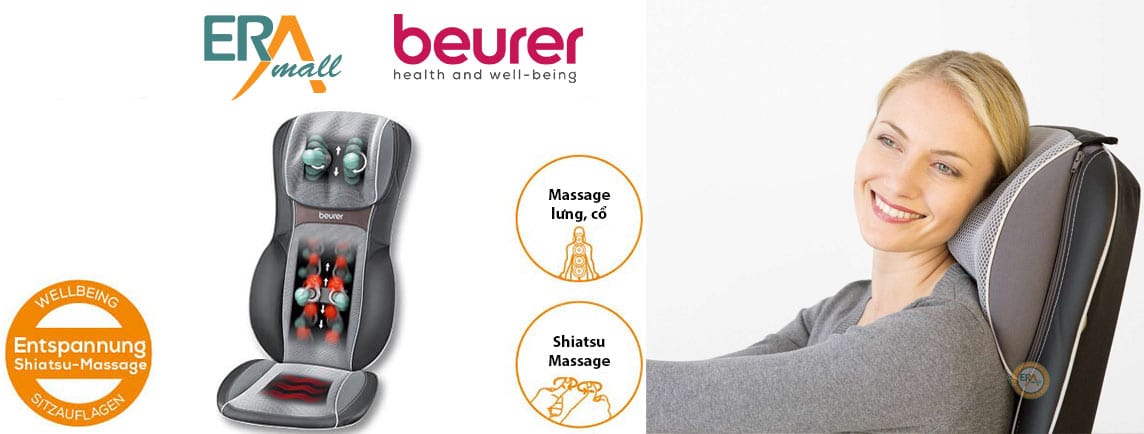 Đệm ghế massage shiatshu 3D kèm nhiệt Beurer MG295 