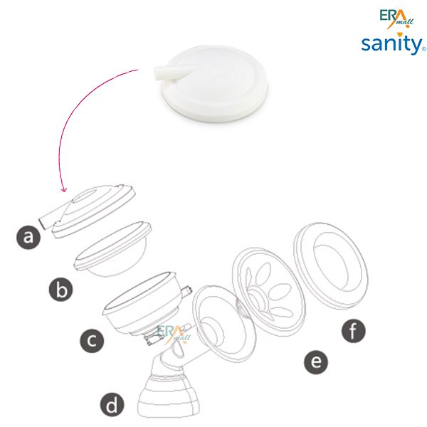 Nắp xi-lanh máy hút sữa điện đơn Sanity AP-154AE là phụ kiện dùng cho máy hút sữa điện đơn Sanity AP-154AE