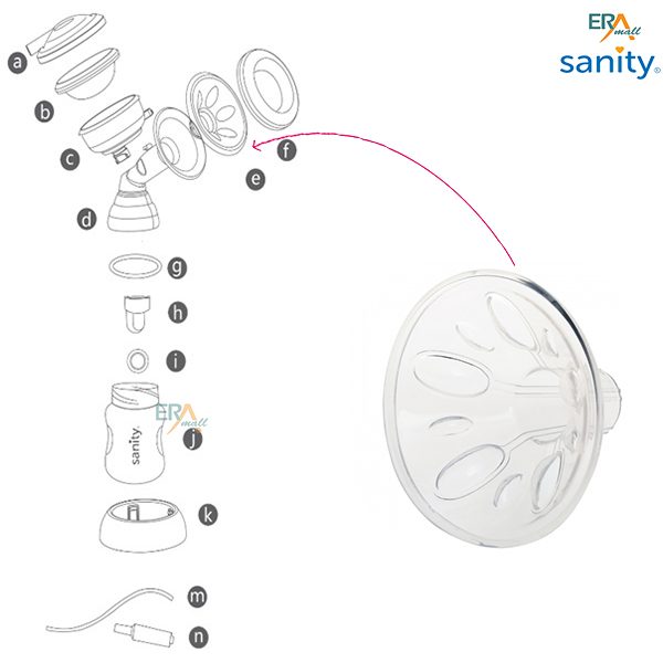 Đệm massage silicon máy hút sữa điện đôi Sanity