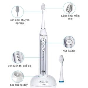 Thông tin kỹ thuật bàn chải điện pin sạc Procare KHB02