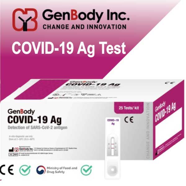 Hộp 25 kit test nhanh COVID19 GenBody Hàn Quốc