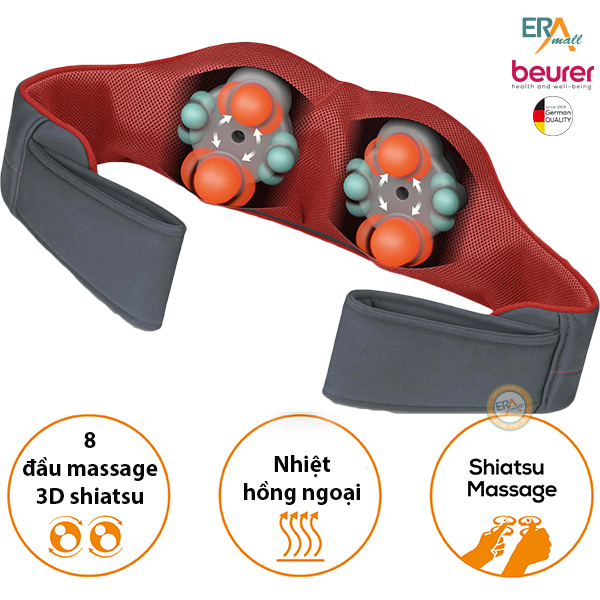 Đai massage shiatshu 3D kèm nhiệt Beurer MG151