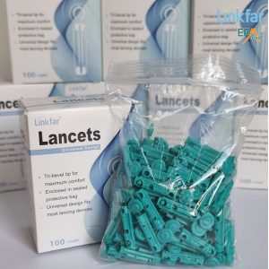Hộp 100 kim chích máu Linfar Lancets 28G