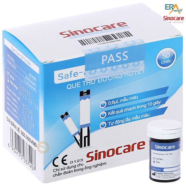 Hộp 50 que thử đường huyết Sinocare Safe Accu