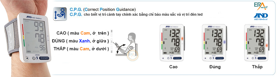 Máy đo huyết áp cổ tay điện tử AND UB-543