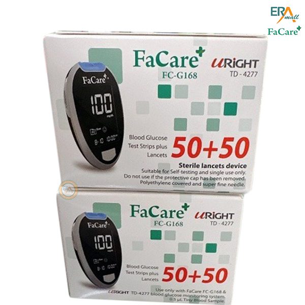Hộp 50 que thử đường huyết FaCare FC-G168 kèm 50 kim lấy máu