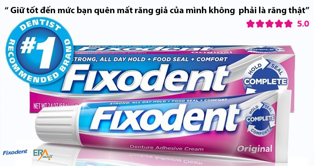 Keo dán hàm răng giả Fixodent 68g-banner